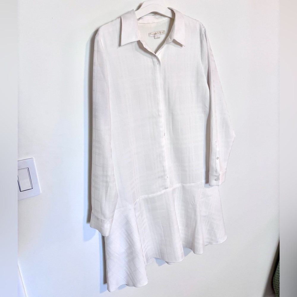 Cooper & Ella jacquard plaid tennis prep Long Sleeve Shirt Dress